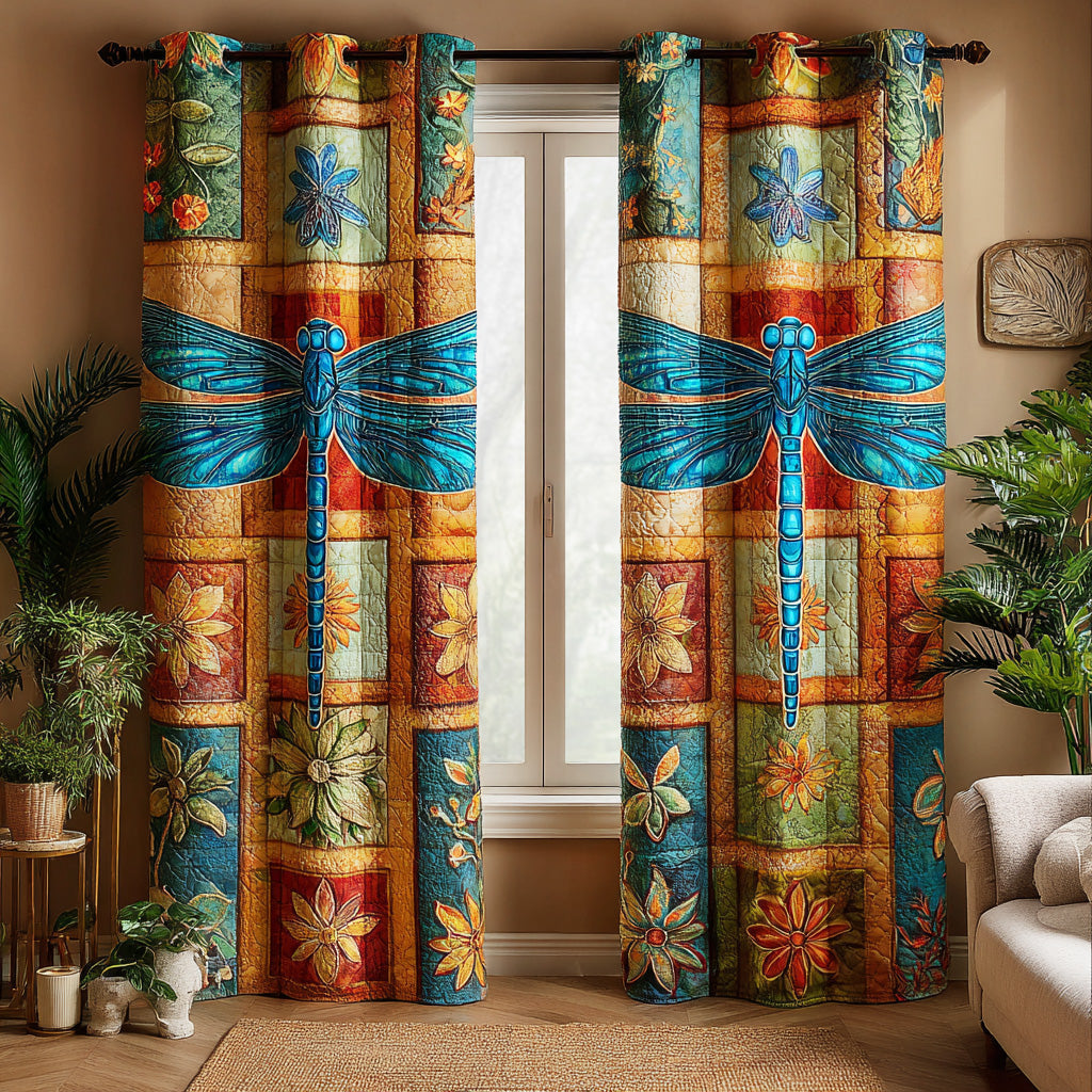 Dragonfly Meadow Calm Quilted Curtains NCU0TD1597