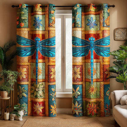 Dragonfly Meadow Calm Quilted Curtains NCU0TD1597