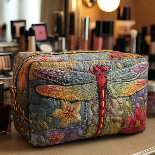 Dragonfly Meadow Quilted Makeup Bag NCU0DK10230