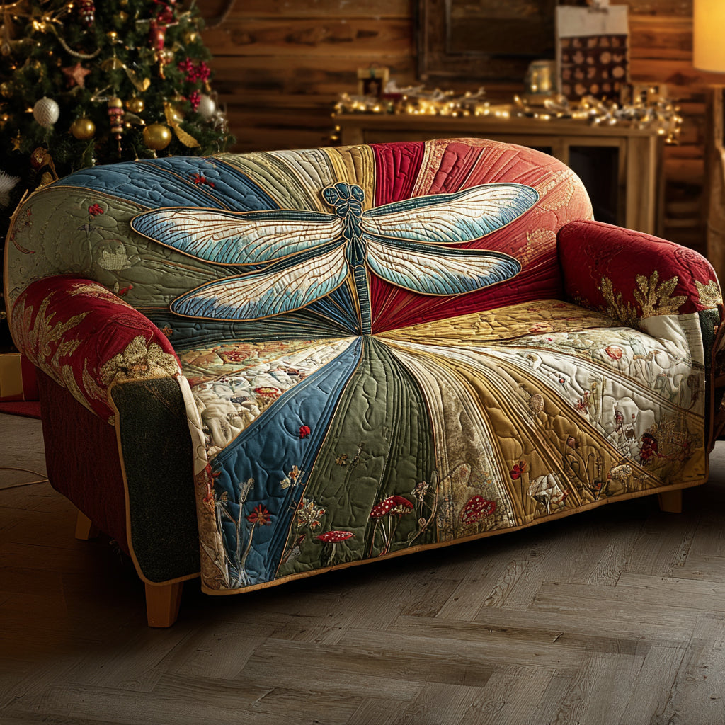 Dragonfly Meadow Quilted Sofa Cover NCU0DV8645