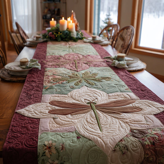 Dragonfly Meadow Quilted Table Runner NCU0DV8711