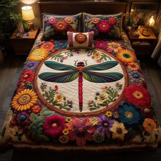 Dragonfly Mirage 3-Piece Quilted Bedding Set NCU0TD016