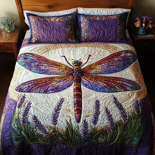 Dragonfly Serenity Bloom 3-Piece Quilted Bedding Set NCU0PT3460