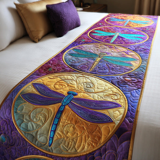 Dragonfly Soft Glow Quilted Bed Runner NCU0TD1580