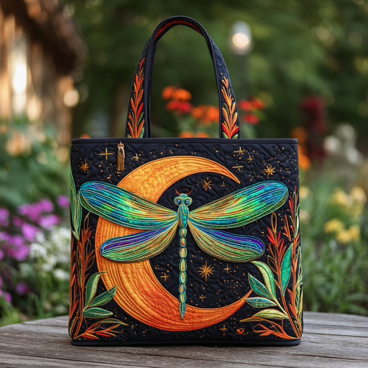 Dragonfly Spark Quilted Tote Bag NCU0DK8691