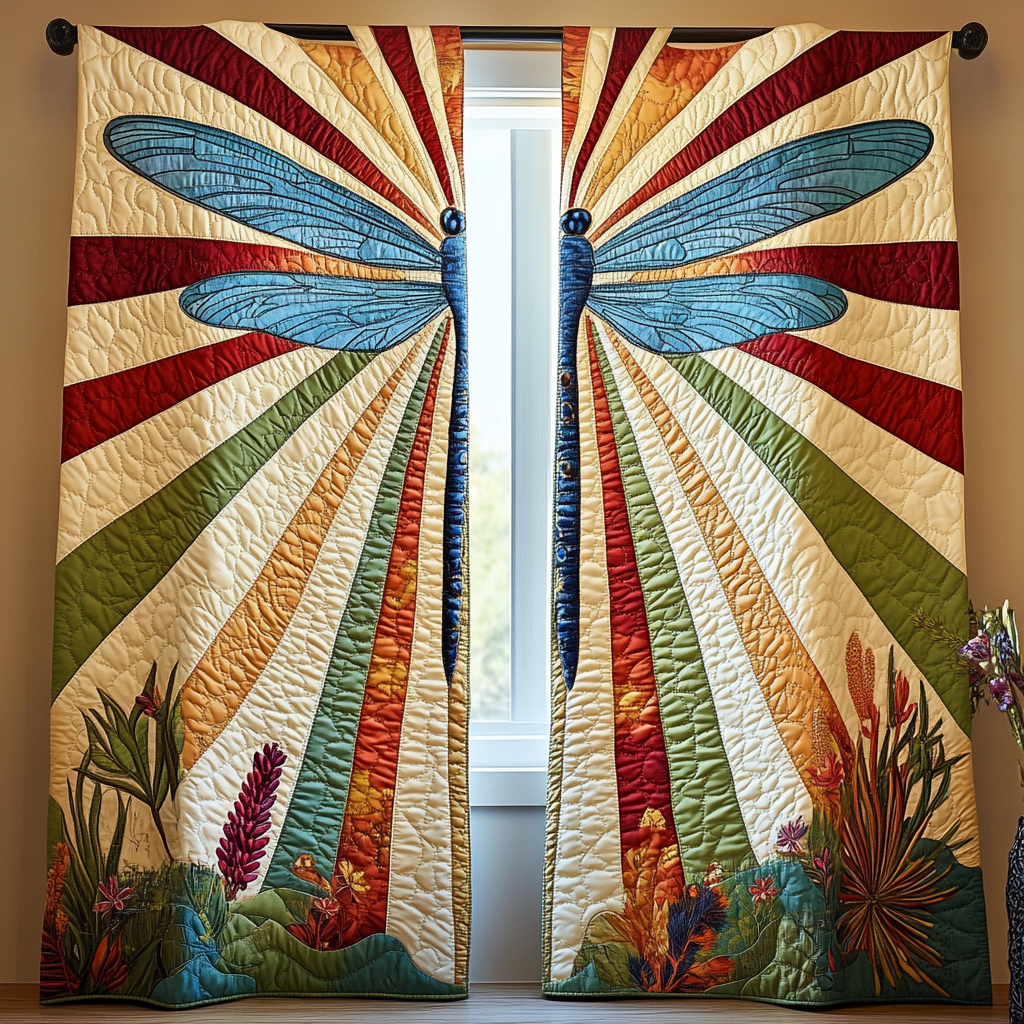 Dragonfly Spirit Quilted Curtains NCU0DK10967