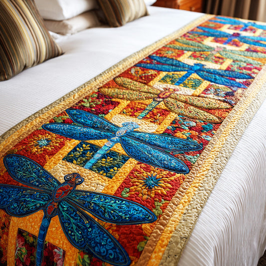 Dragonfly Whisper Quilted Bed Runner NCU0TD1572