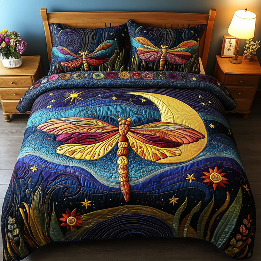 Dragonfly Wings 3-Piece Quilted Bedding Set NCU0DK8539