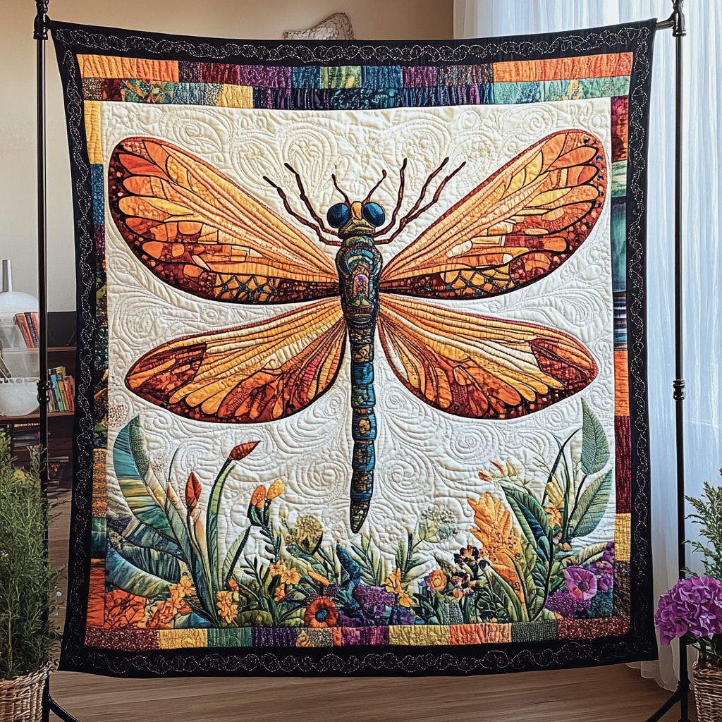 Dragonfly Wings Quilted Blanket NCU0DK8632