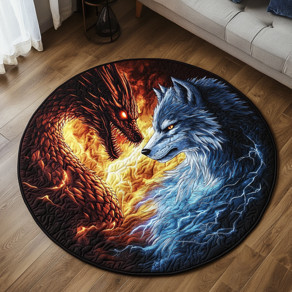 Dragonstar Ring Quilted Round Mat NCU0DK1045