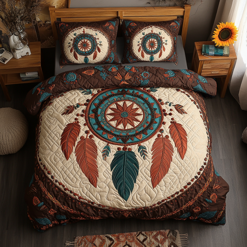 Dream Catcher 3-Piece Quilted Bedding Set NCU0VL1725