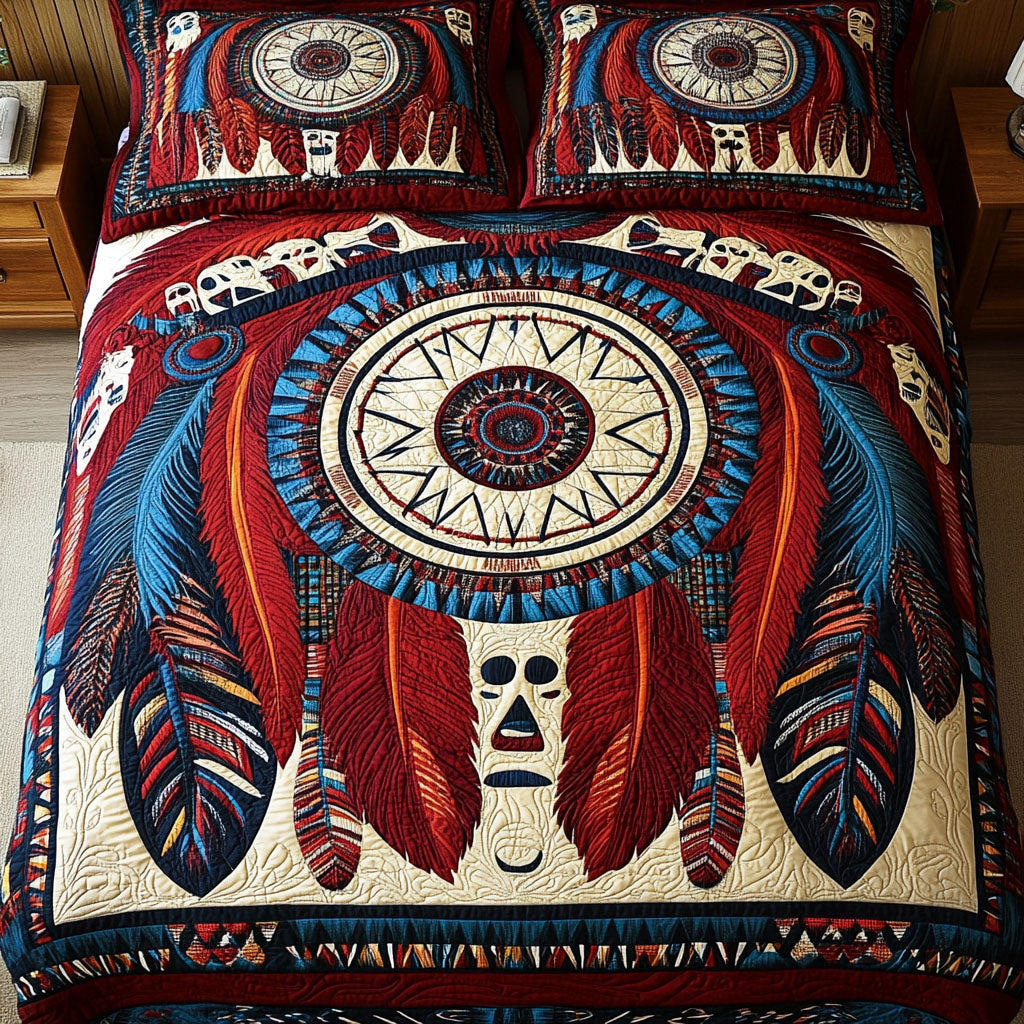 Dream Circle 3-Piece Quilted Bedding Set NCU0PT7374