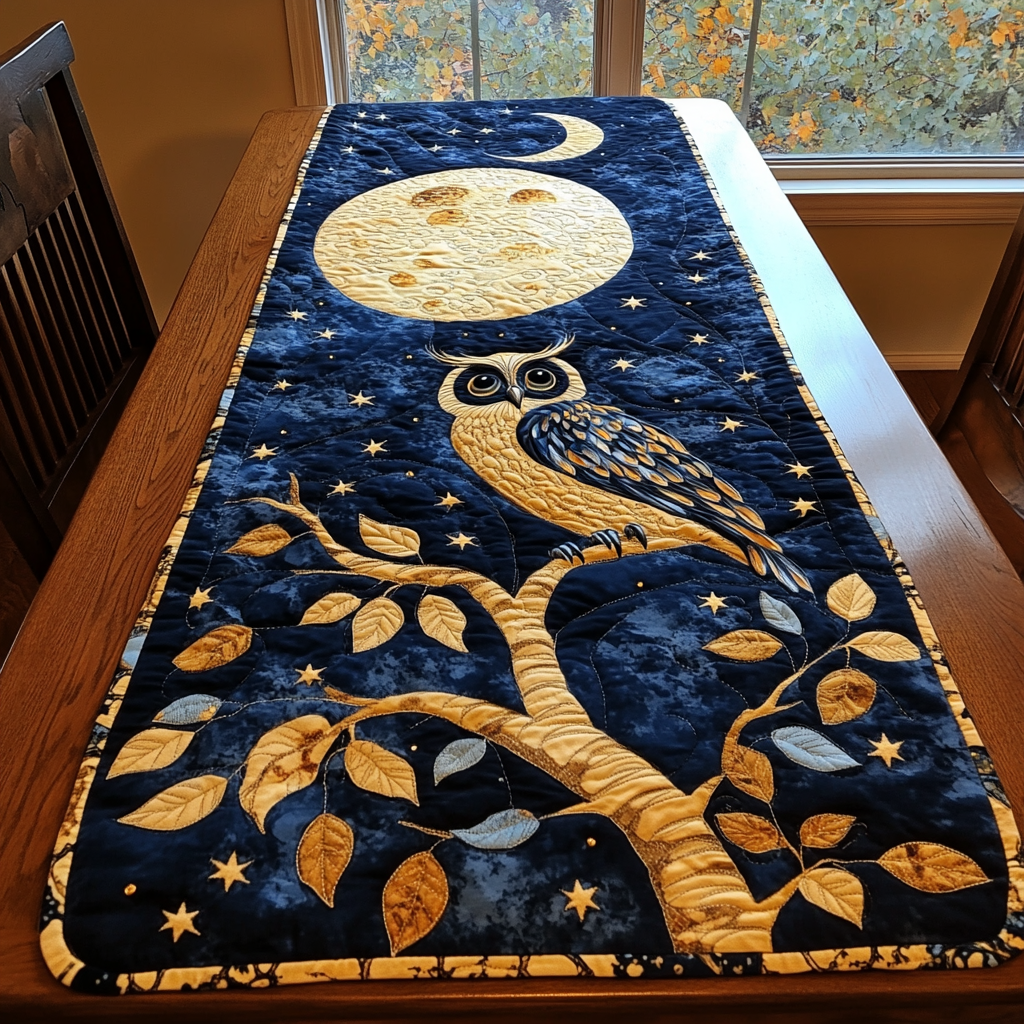 Dream Owl Quilted Table Runner NCU0DK8998