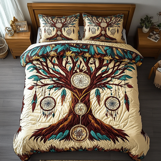 Dream Tree 3-Piece Quilted Bedding Set NCU0VH2987