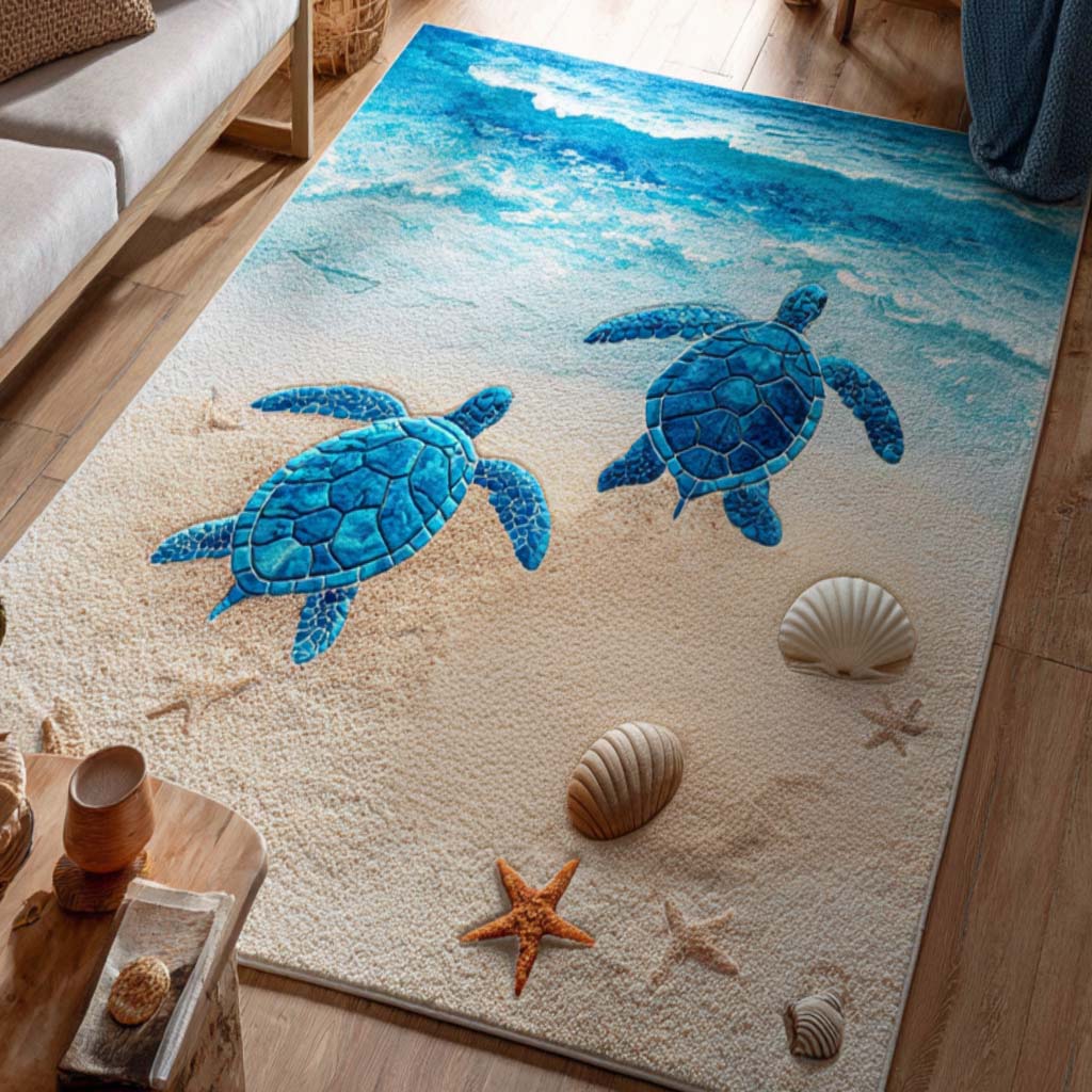 White Turtle Rug Dream Turtle Area Rug NCU0NT10057 – Vantique