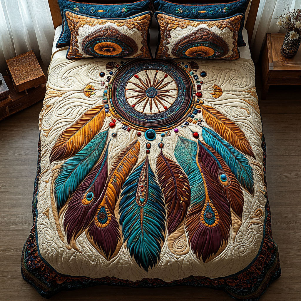 Dreamcatcher Bliss 3-Piece Quilted Bedding Set NCU0PT3828 – Vantique