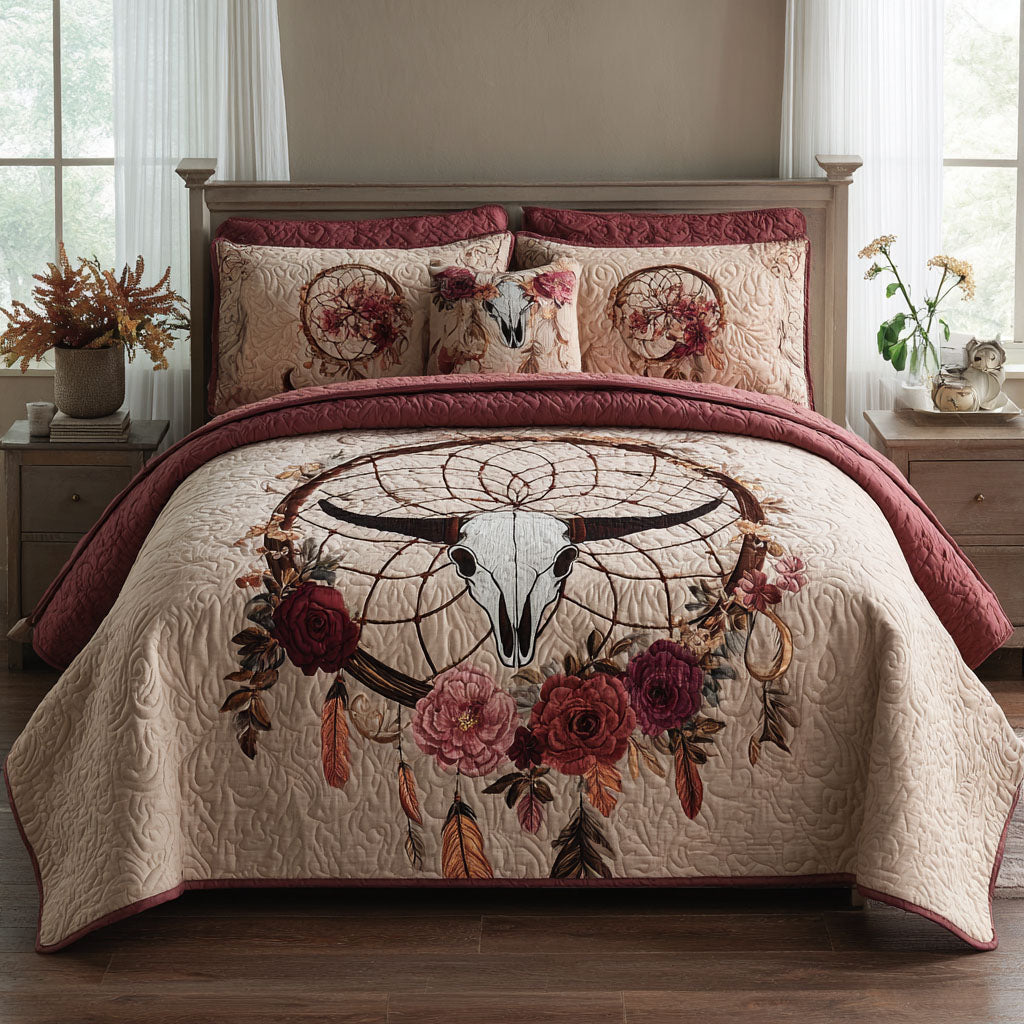 Dreamcatcher Bloom 3-Piece Quilted Bedding Set NCU0NT11827