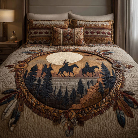 Dreamcatcher Circle 3-Piece Quilted Bedding Set NCU0NT11828