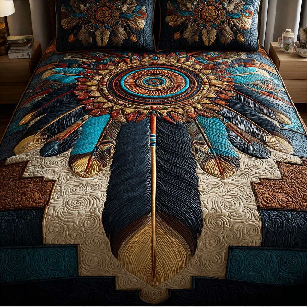 Dreamcatcher Echo 3-Piece Quilted Bedding Set NCU0DK11835