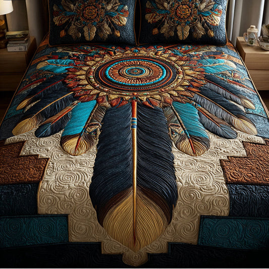 Dreamcatcher Echo 3-Piece Quilted Bedding Set NCU0DK11835