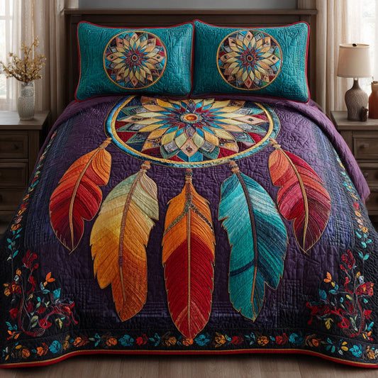 Dreamcatcher Path 3-Piece Quilted Bedding Set NCU0DK11836
