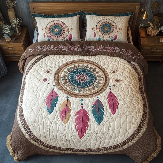 Dreamcatcher Serenity 3-Piece Quilted Bedding Set NCU0VL1221