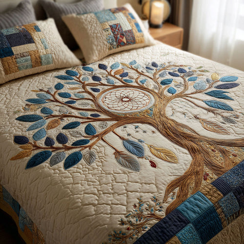Dreamcatcher Spirit 3-Piece Quilted Bedding Set NCU0NT11833