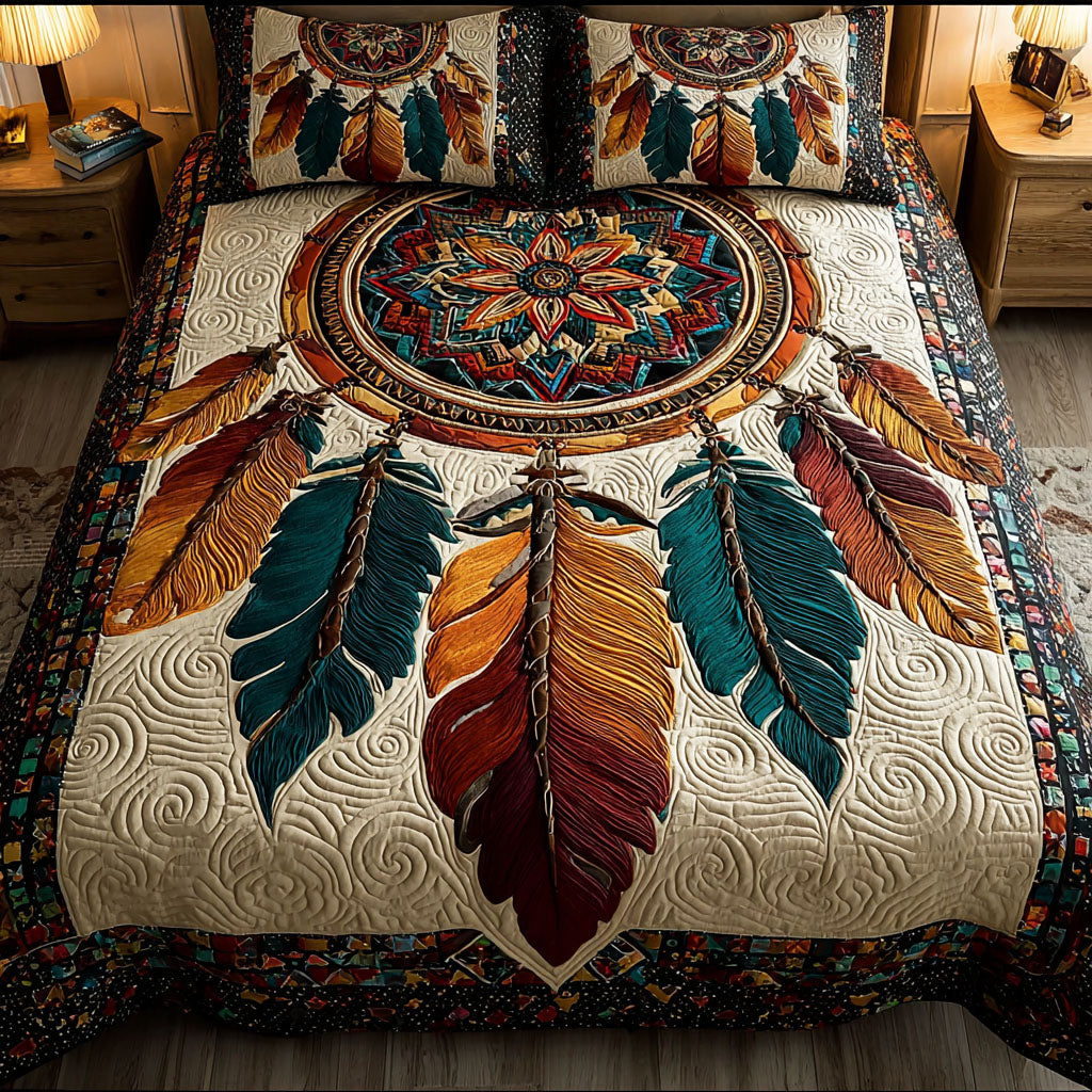 Dreamcatcher Whisper 3-Piece Quilted Bedding Set NCU0DK11839