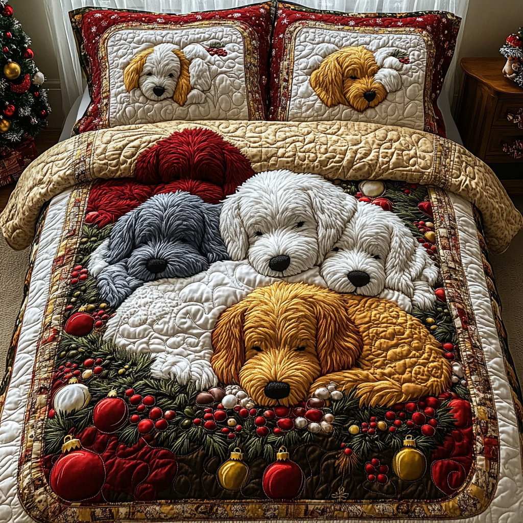 Dreaming Under the Tree 3-Piece Quilted Bedding Set NCU0DV2301