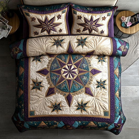 Dreamweaver Star 3-Piece Quilted Bedding Set NCU0PT6832