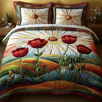 Dreamy Blossoms 3-Piece Quilted Bedding Set NCU0PT5751