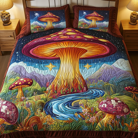 Dreamy Caps 3-Piece Quilted Bedding Set NCU0VH1862