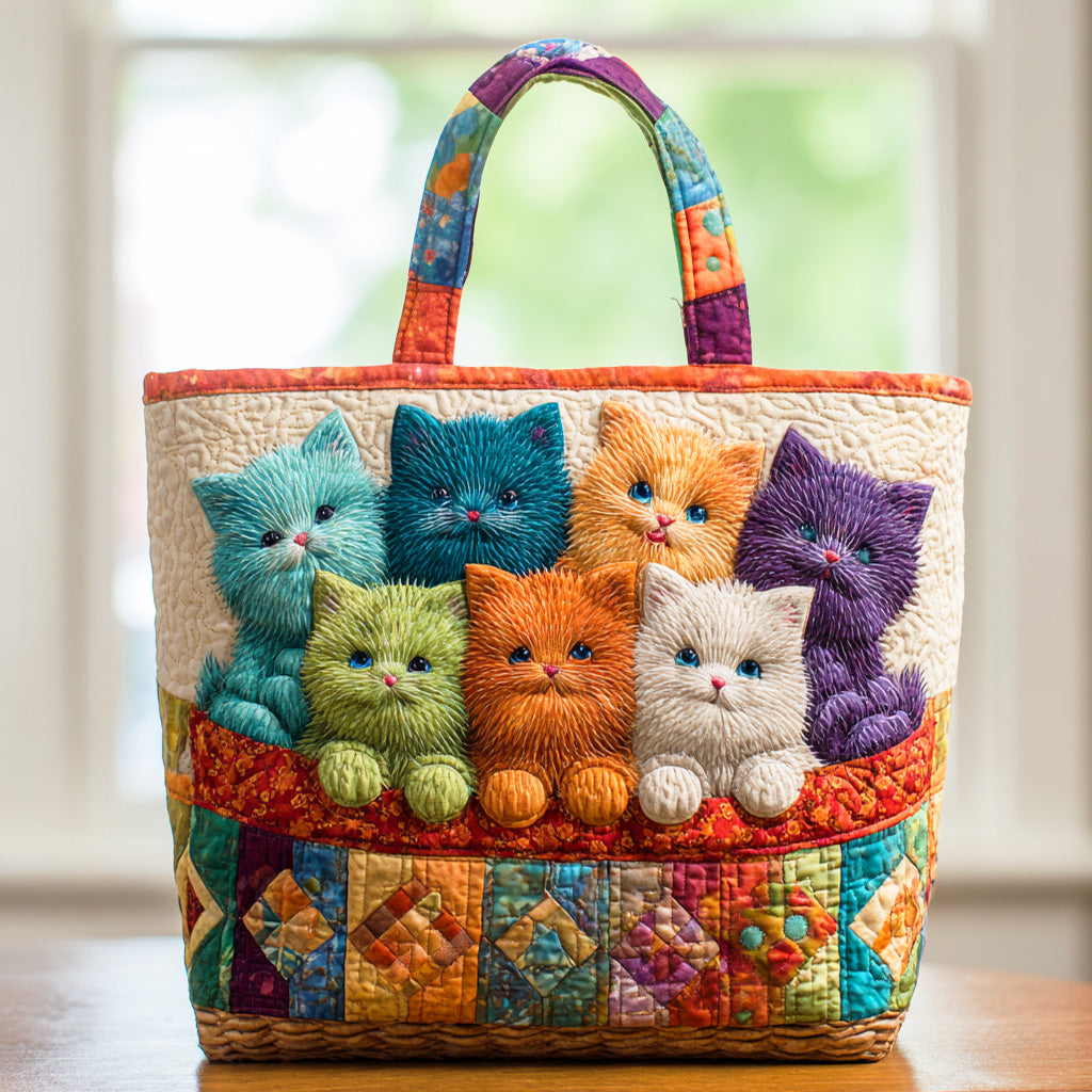 Dreamy Cat Corner Quilted Tote Bag NCU0TD1174