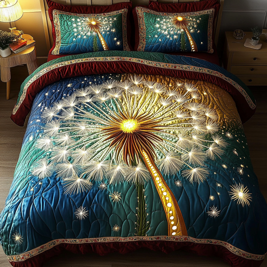 Dreamy Dandelions 3-Piece Quilted Bedding Set NCU0DK4118