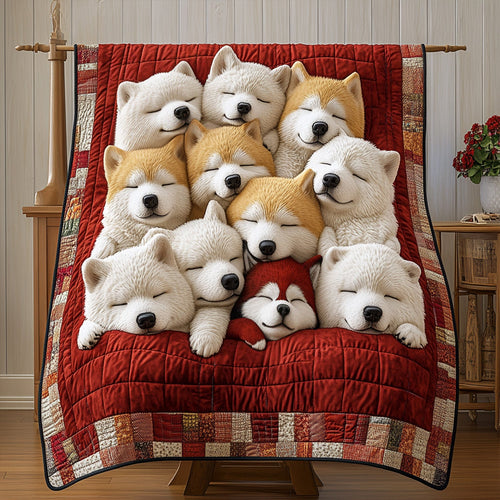 Dreamy Doggos Samoyed Quilted Blanket NCU0PT2331