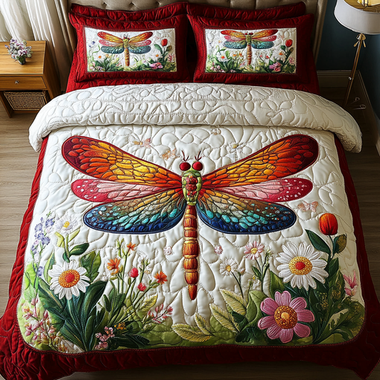 Dreamy Dragonfly 3-Piece Quilted Bedding Set NCU0DK10728