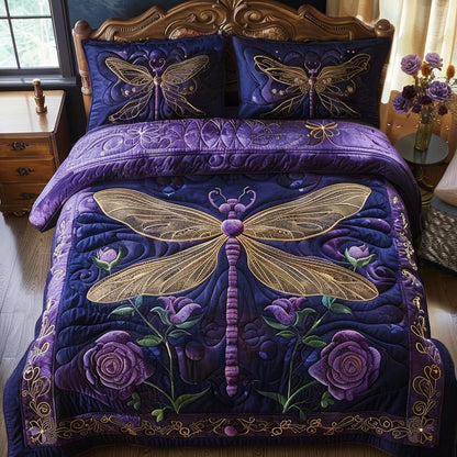 Dreamy Dragonfly 3-Piece Quilted Bedding Set NCU0DV6533