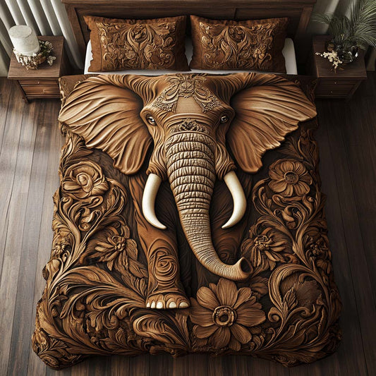 Dreamy Elephant 3-Piece Quilted Bedding Set NCU0NT8134