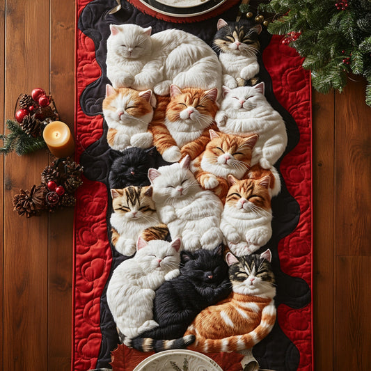 Dreamy Feline Rest Quilted Table Runner NCU0PT2727