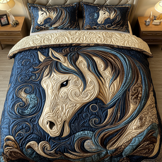 Dreamy Horse 3-Piece Quilted Bedding Set NCU0DK9103