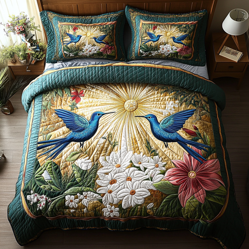 Dreamy Hummers 3-Piece Quilted Bedding Set NCU0VH3401