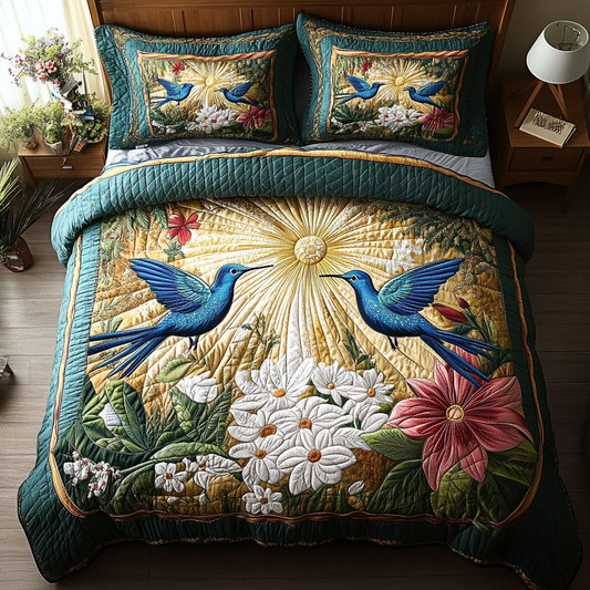 Dreamy Hummers 3-Piece Quilted Bedding Set NCU0VH3401