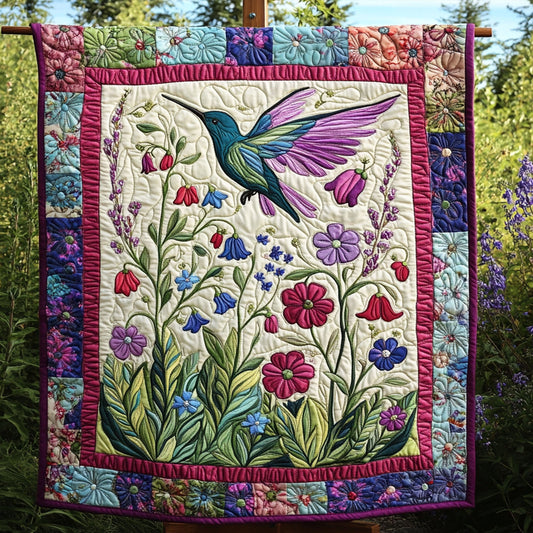 Dreamy Hummingbird Garden Quilted Blanket NCU0PT6102