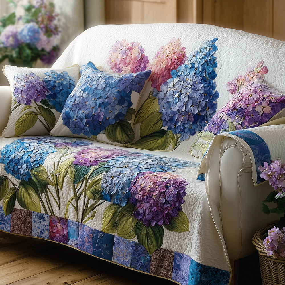Dreamy Hydrangea Quilted Sofa Cover NCU0TH3626