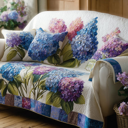 Dreamy Hydrangea Quilted Sofa Cover NCU0TH3626