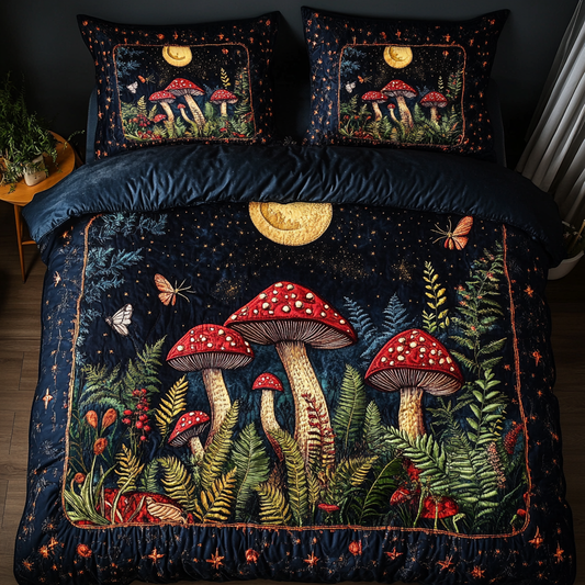 Dreamy Mushroom 3-Piece Quilted Bedding Set NCU0DK8759