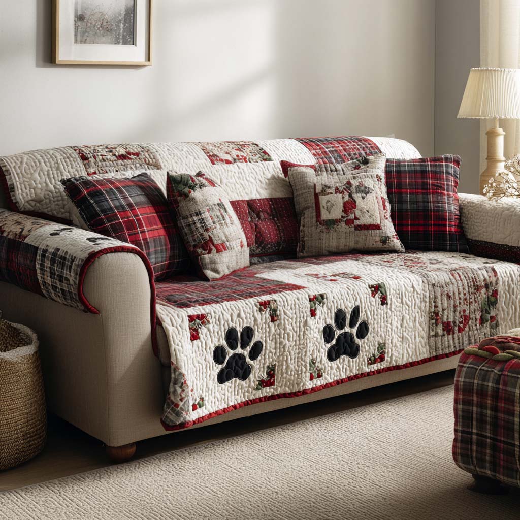 Dreamy Paws Quilted Sofa Cover NCU0NT11188