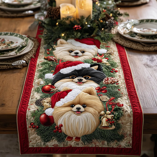 Dreamy Poms Quilted Table Runner NCU0TH3401