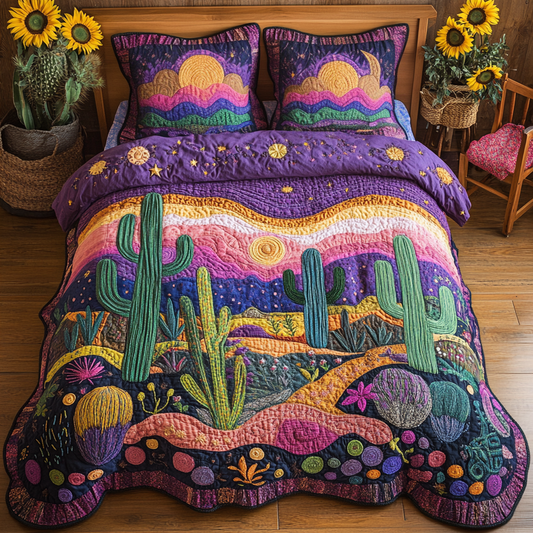 Dreamy Saguaro 3-Piece Quilted Bedding Set NCU0VL1738