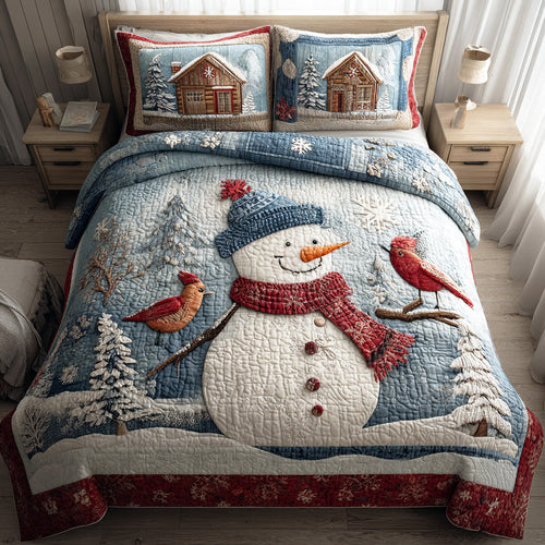 Dreamy Snow Garden 3-Piece Quilted Bedding Set NCU0TD1556
